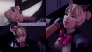 Hentai DVa Sucks her Boss Cums on Face