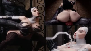 Hentai Young Horny Nun Girl Fucks Big Werewolf