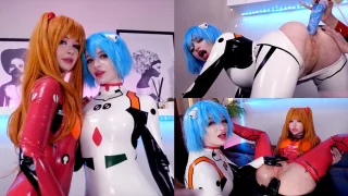 Bokep Cosplayer Cantik Lesbian Saling Colok Dildo